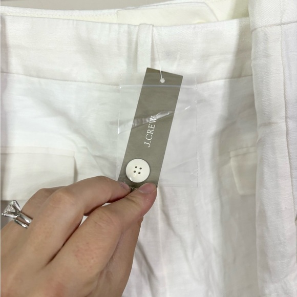 J Crew white high rise pleated short chelsea linen-cupro blend plus size 24 new - Picture 4 of 8